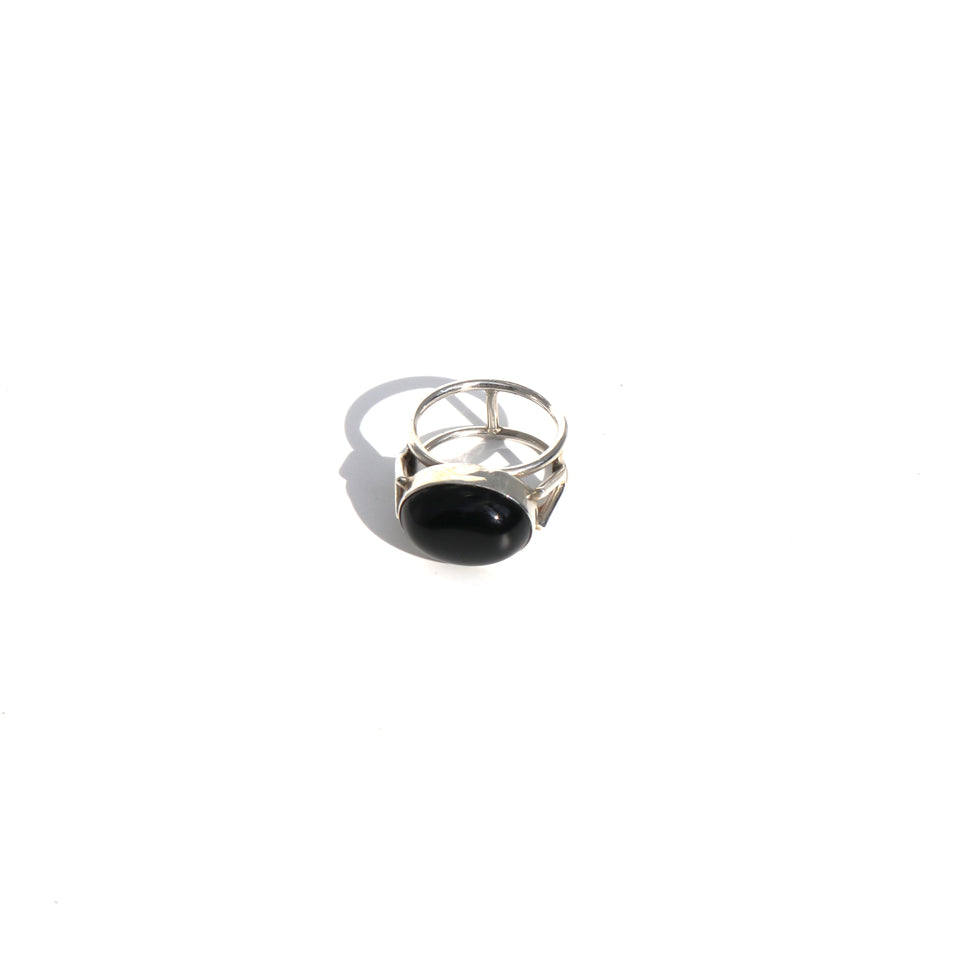 Black Stone Silver Ring