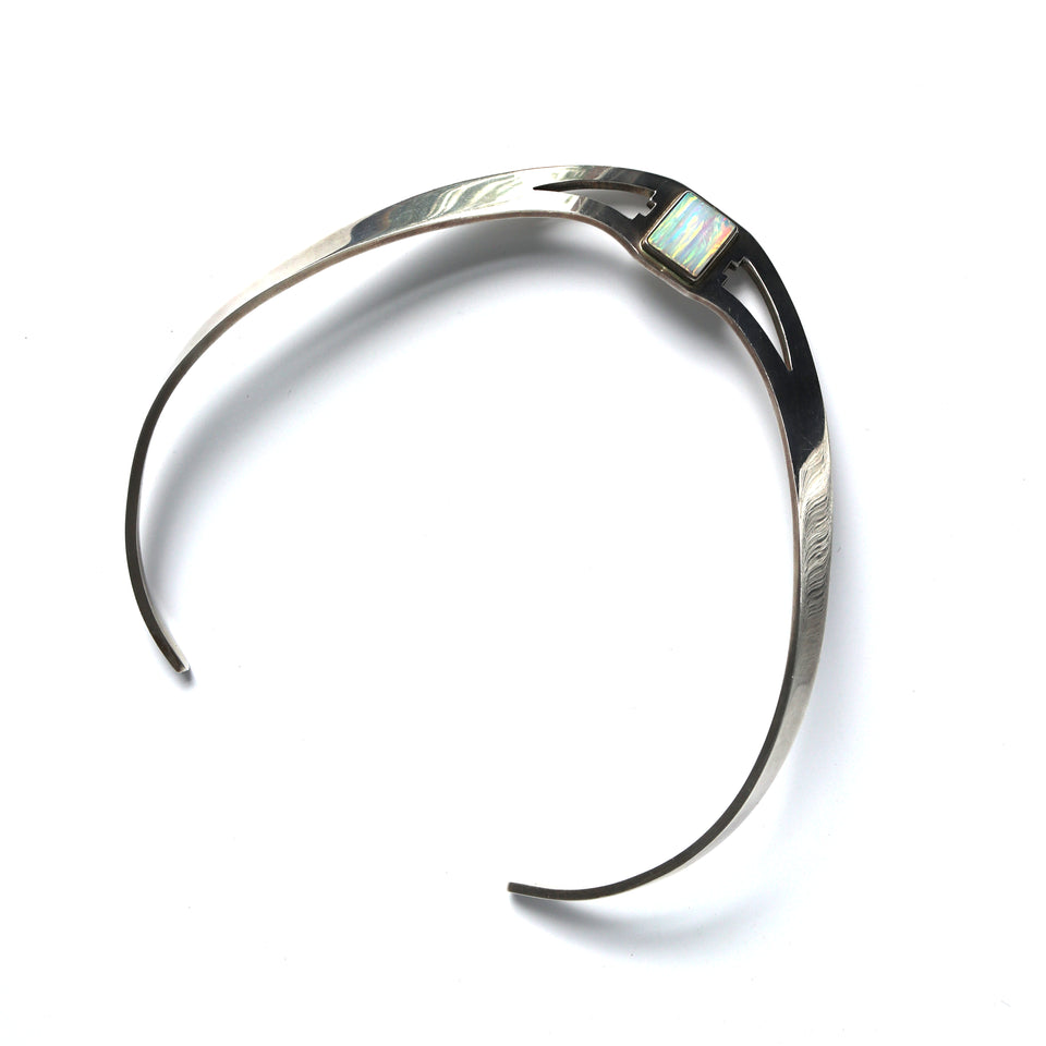 Modernist Mexican Silver Collar Necklace
